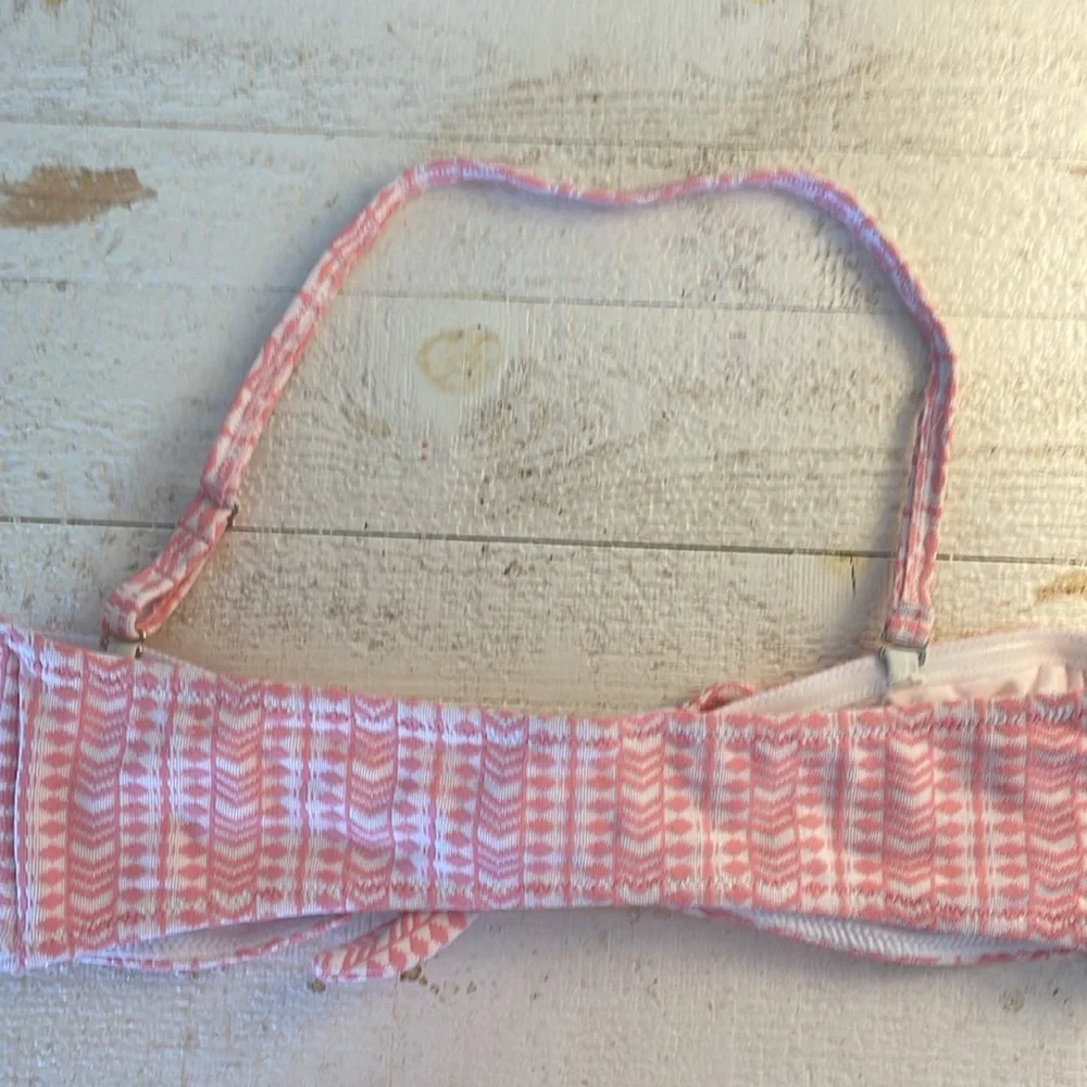Lemlem Lola‎ Jacquard Bandeau Center Tie Removable Strap Light  Pink White Large - Picture 6 of 10